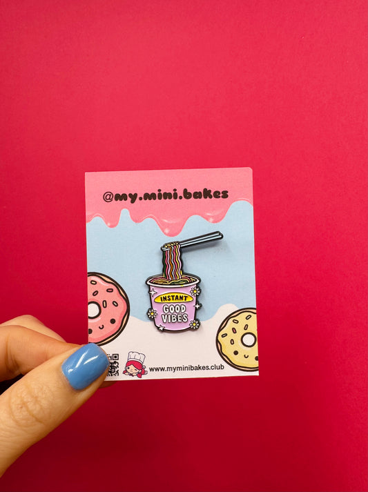 Good Vibes Noodle Enamel Pin Badge